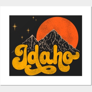 Vintage State of Idaho Mid Century Distressed Aesthetic Posters and Art